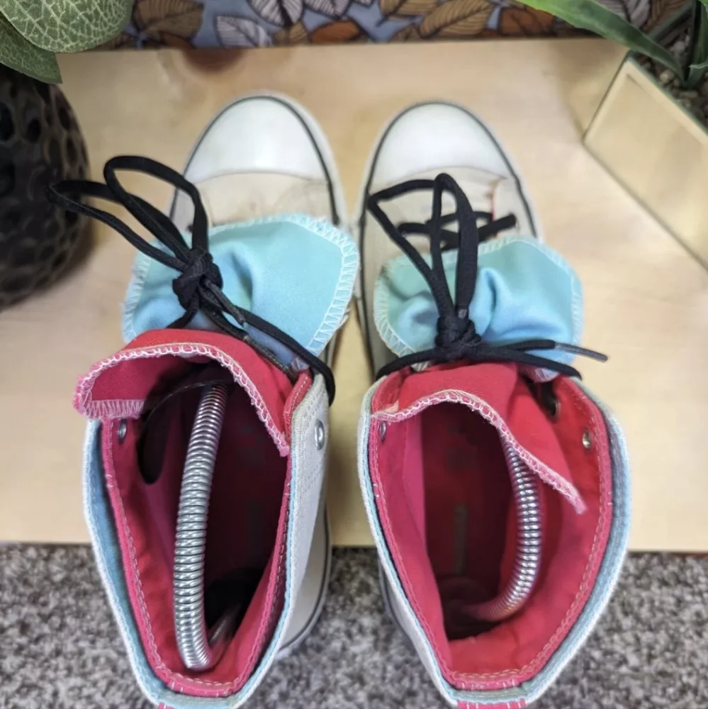 Converse All Star Youth Size 6 Double Tongue High Top Shoes Women's 7.5/8